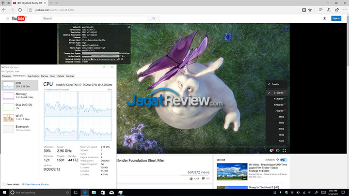 Notebook Tipis Harus Bisa Olah Video 4K 11 HP Spectre x360 Edge Youtube 4K60 QSV On Usage (Laptop)
