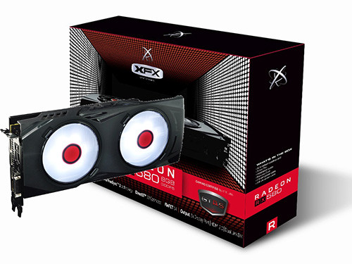 XFX RX 580 GTR-S Black Edition 8 GB White True Clock 1430 8000 OC+ Capable Clock 1450 8100