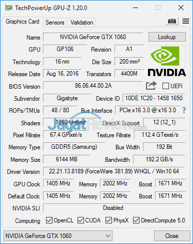 Review Notebook Gaming: Gigabyte Aero 15 5 Gigabyte Aero 15 GPUZ 01