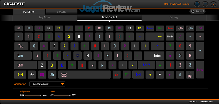 Gigabyte Aero 15 RGB Keyboard Fusion 10