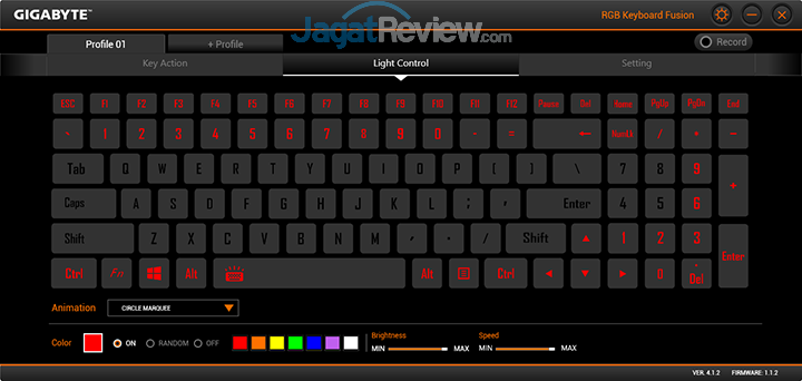 Gigabyte Aero 15 RGB Keyboard Fusion 12