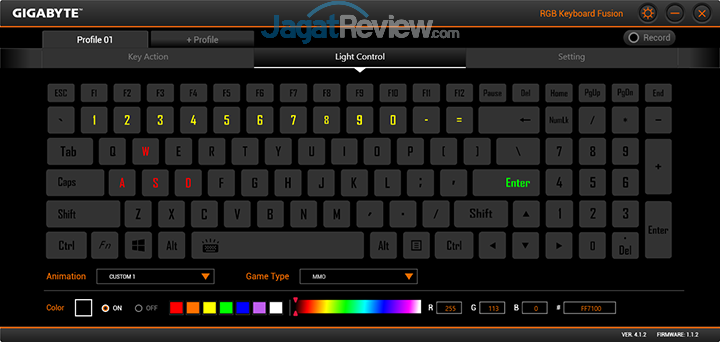 Gigabyte Aero 15 RGB Keyboard Fusion 21