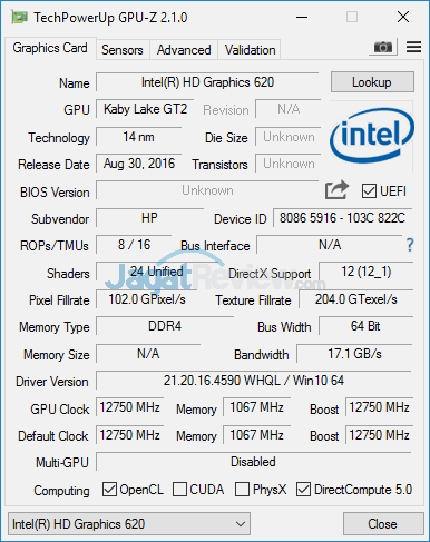 HP ProBook 430 G4 GPUZ