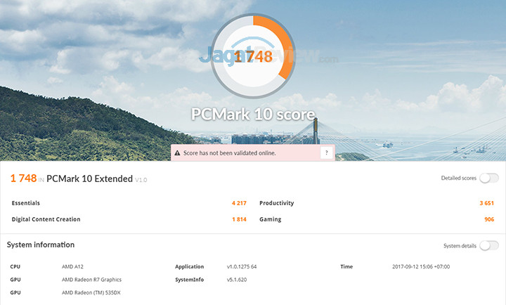 HP 15-bw072ax PCMark 10