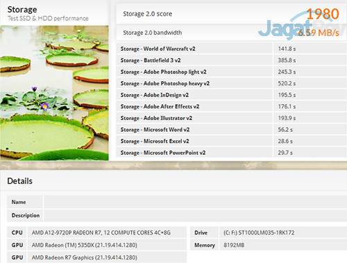 HP 15-bw072ax PCMark 8 Storage
