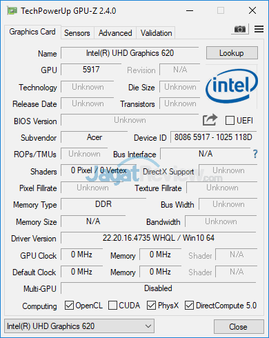 Acer Swift 3 SF314 52G GPUZ 02