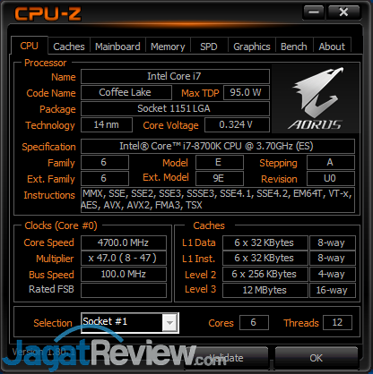CPUz - Core i7-8700K