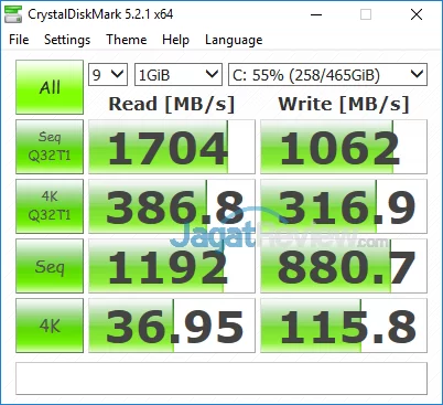 DELL XPS 13 9365 2-in-1 Crystal Disk Mark