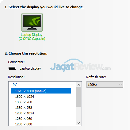 HP Omen 15-ce087TX Display Properties