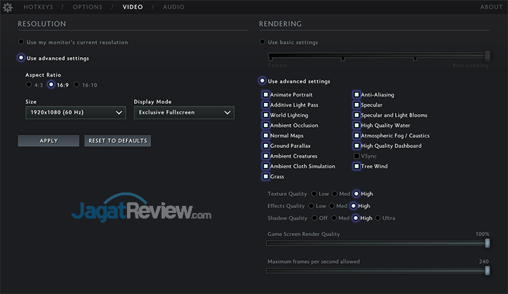 Gigabyte Sabre 15 DOTA 2 Setting 01