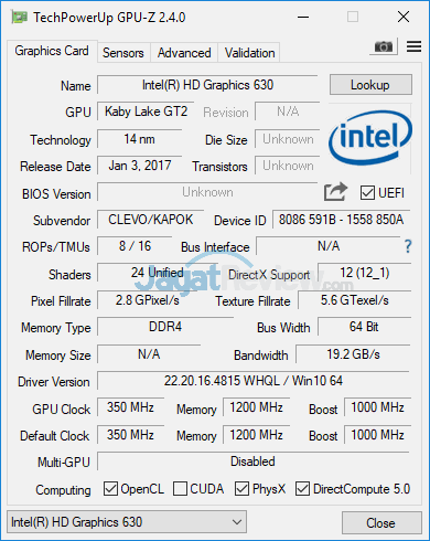 Review Gigabyte Sabre 15 Core i5: Laptop Gaming Murah dengan Keyboard RGB 6 Gigabyte Sabre 15 GPUZ 02