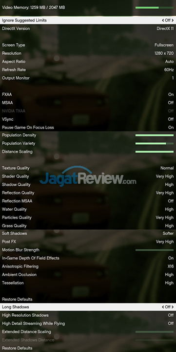 Gigabyte Sabre 15 GTAV Setting