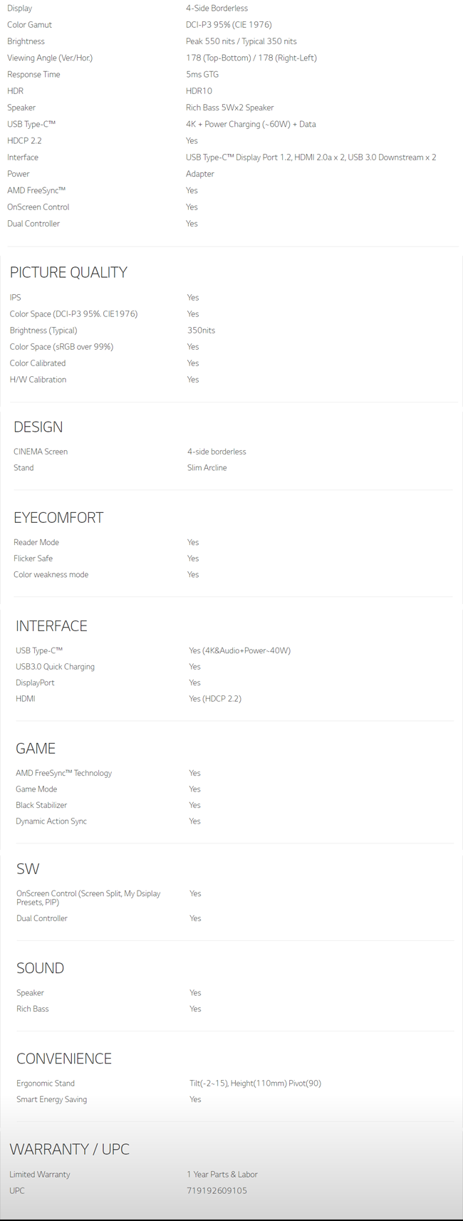 Tabel Specs