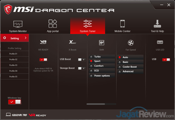 MSI GE63VR 7RF Dragon Center 03