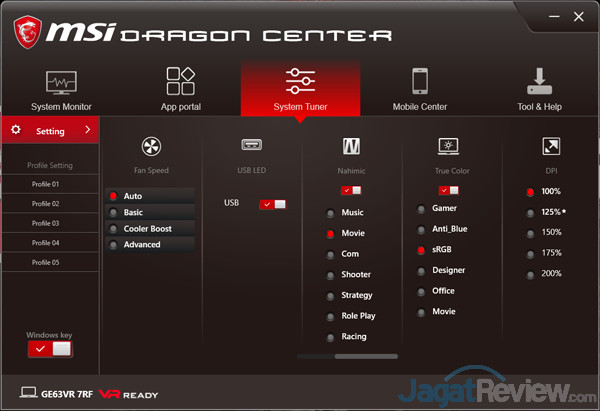 MSI GE63VR 7RF Dragon Center 04