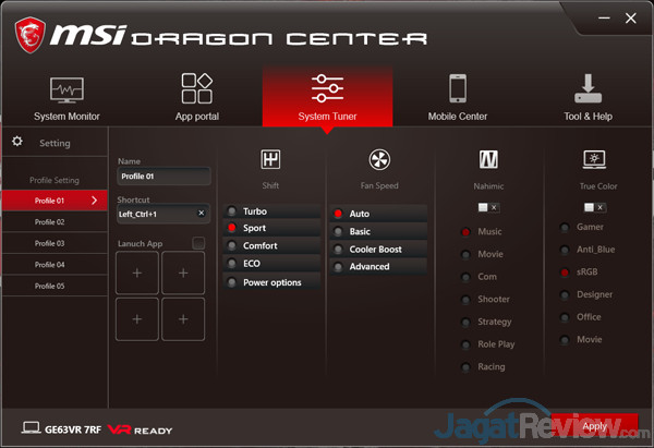 MSI GE63VR 7RF Dragon Center 05
