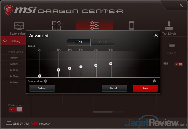 MSI GE63VR 7RF Dragon Center 12