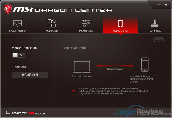 MSI GE63VR 7RF Dragon Center 14