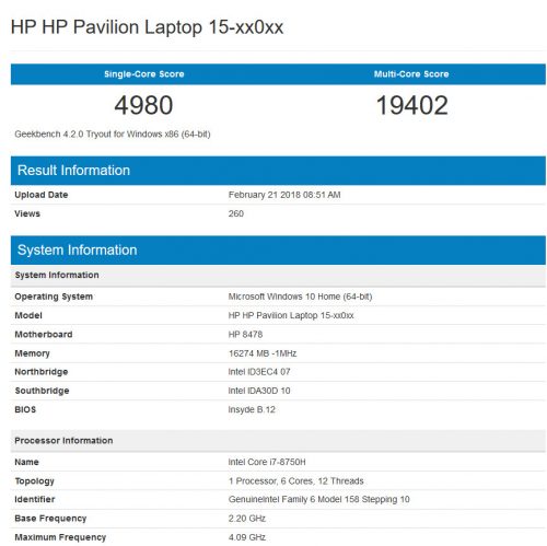 Skor Coffee Lake Mobile Muncul Di Geekbench 2 pOiowm46X8DU21Of