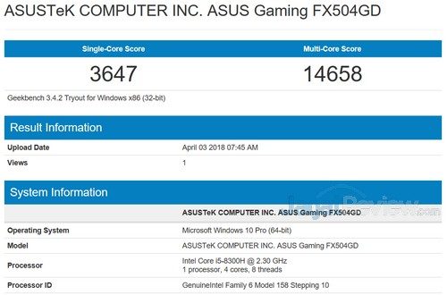 Preview Performa Prosesor Mobile Core i5-8300H ASUS TUF Gaming FX504 04