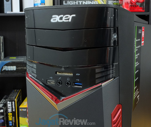 Review PC Desktop AMD Ryzen: Acer Aspire GX-281-UR13 3 Acer Aspire GX 281 Front Panel