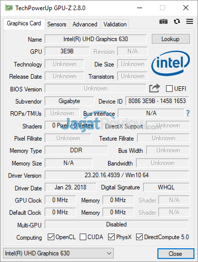 Review Gigabyte Aero 15X v8: Kencang, Tipis, dan Terjangkau dengan Core i7 8750H 6 Gigabyte Aero 15X v8 GPUZ 02