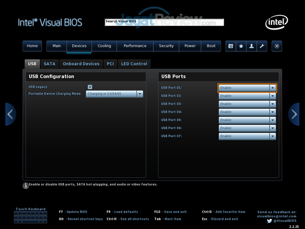 Intel NUC8i7HVK 04 BIOS Devices USB