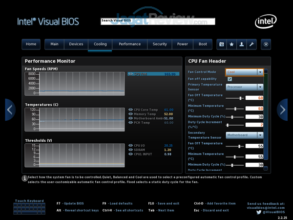 Intel NUC8i7HVK 11 BIOS Cooling Cool