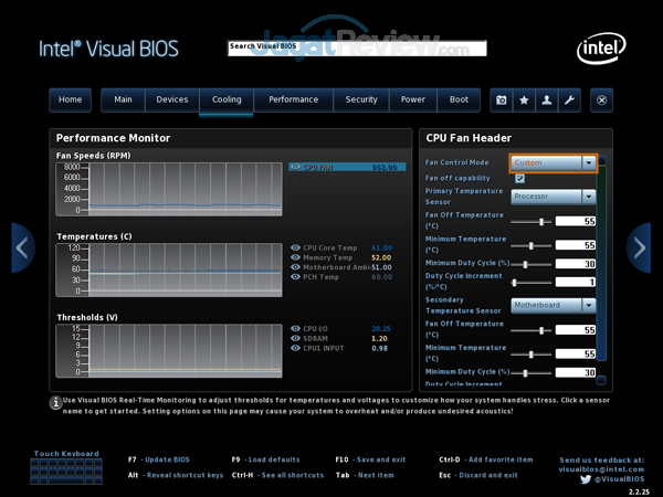 Intel NUC8i7HVK 12 BIOS Cooling Custom