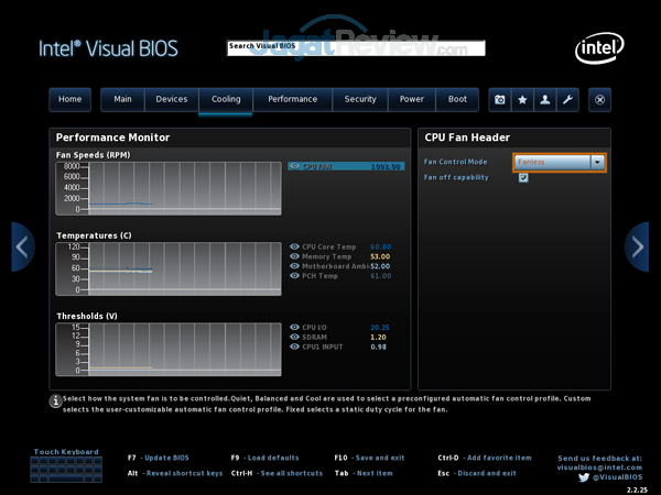 Intel NUC8i7HVK 13 BIOS Cooling Fanless