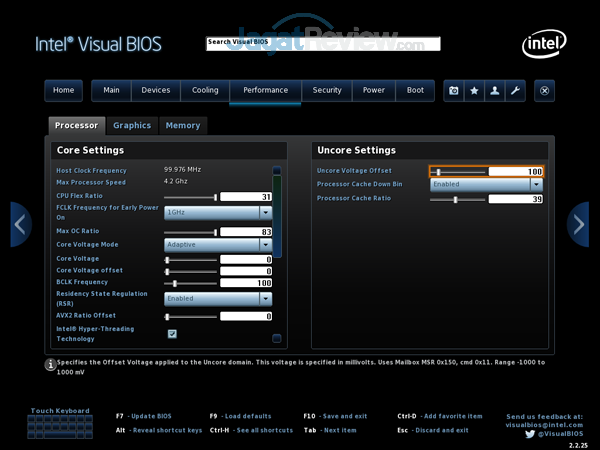 Intel NUC8i7HVK 16 BIOS Performance Processor