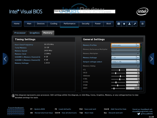 Intel NUC8i7HVK 19 BIOS Performance Memory