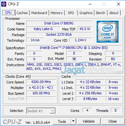 Review Intel NUC8i7HVK Intel NUC8i7HVK CPUZ 01
