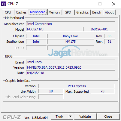 Review Intel NUC8i7HVK Intel NUC8i7HVK CPUZ 02