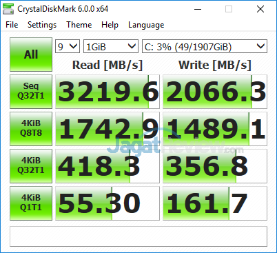 Intel NUC8i7HVK Crystal Disk Mark 6