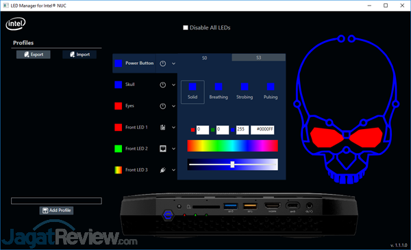Intel NUC8i7HVK LED Manager 01