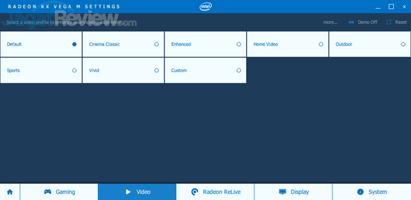 Intel NUC8i7HVK Radeon Settings 06