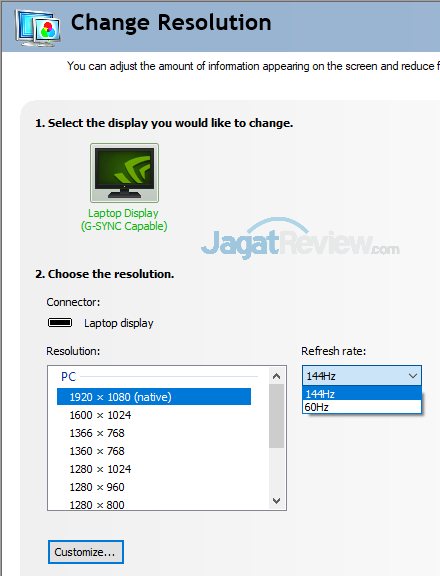 Review Notebook Gaming: Omen by HP 15-dc0035TX 9 Omen by HP 15 dc0035TX Display Properties