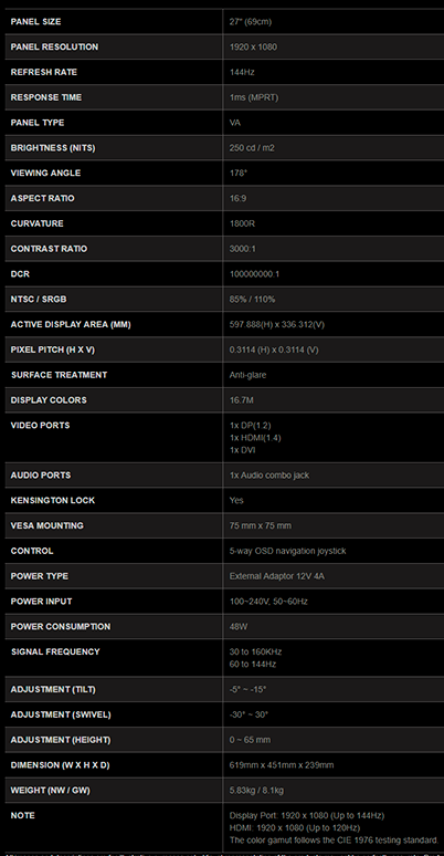 Tabel Spec MSI