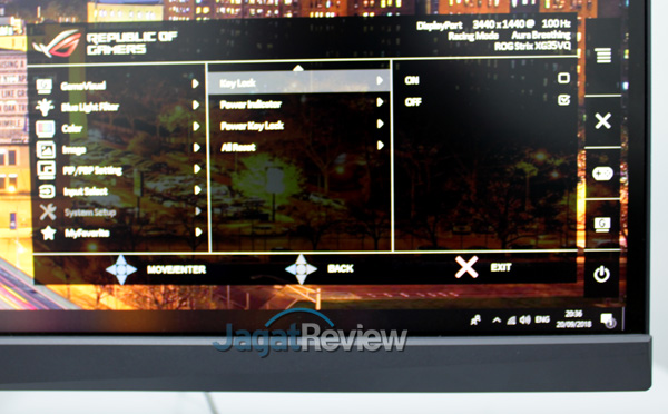 Hands-On Review Monitor: ASUS ROG STRIX XG35VQ 25 07 System Setup Key Lock