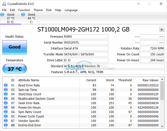 Review Laptop Gaming: Omen by HP 15-dc0037TX 33 Omen by HP 15 dc0037tx Crystal Disk Info HDD