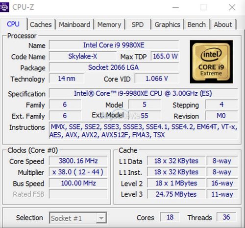 9980XE CPUZ