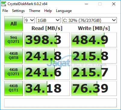 ASUS VivoBook Pro F570Z Crystal Disk Mark SSD