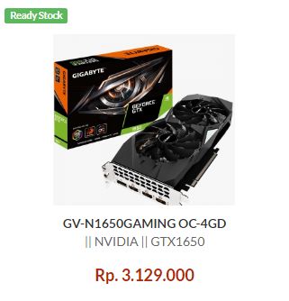 Review: Gigabyte GeForce GTX 1650 Gaming OC 4G (vs Gigabyte GeForce GTX 1660 OC 6G ) 24 1650 Price18Mei2019