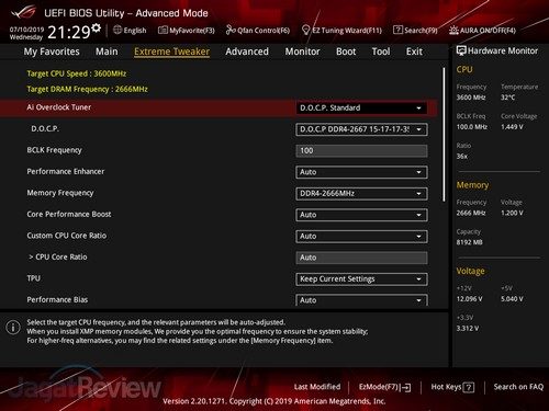 ASUS ROG Crosshair VIII Hero WiFi BIOS 02