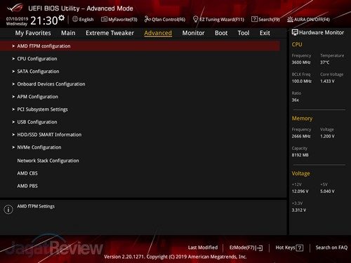 ASUS ROG Crosshair VIII Hero WiFi BIOS 03