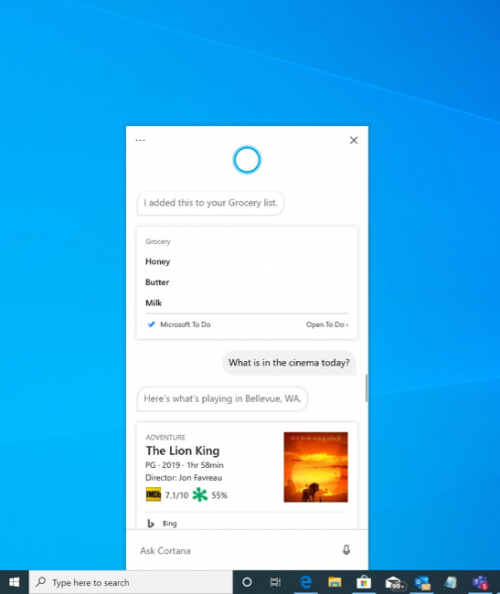 cortana windows 10