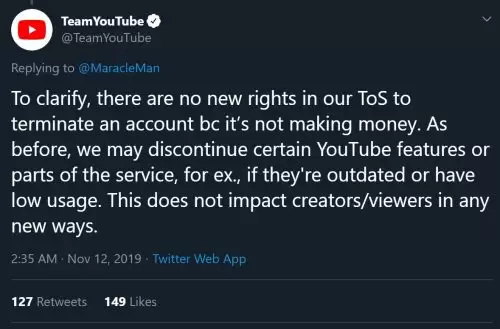 YouTube akan Hapus Channel yang Tidak Menghasilkan Uang? Ini Konfirmasinya 2 TeamYouTube on Twitter