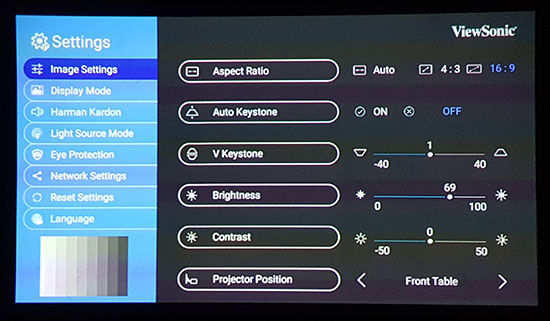 Hands-On Review Proyektor Portable: ViewSonic M1+ 7 Settings