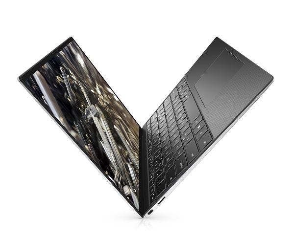 XPS 13 black open up keyboard and display left view v2